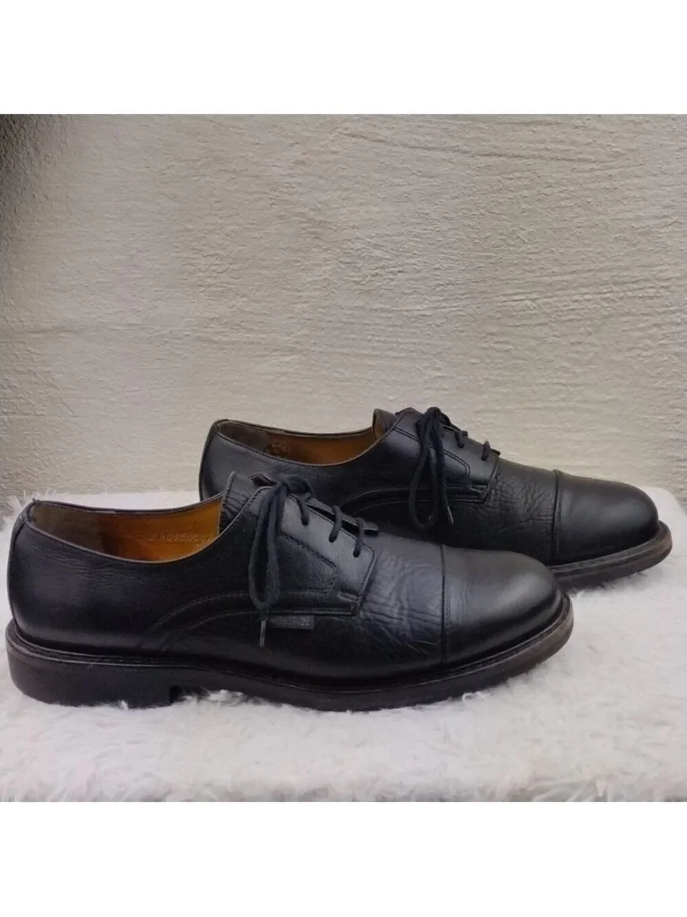 Mephisto Air-Relax Goodyear Welt Men's Black Leather Lace Up  Casual Work Shoe